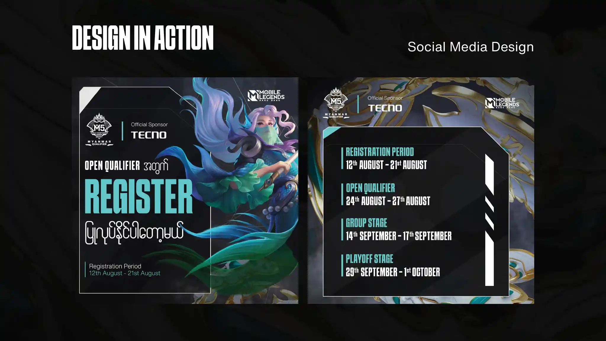 MLBB M5 Myanmar Qualifier — case study slide
